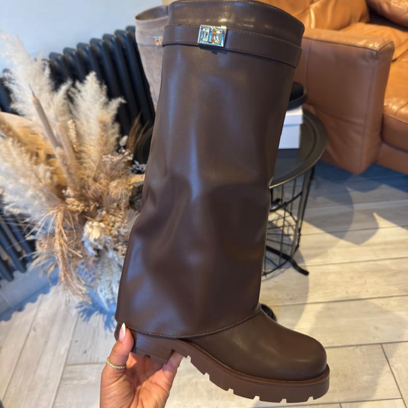 Women's Fold-Over Knee-High Shark Boots – view 8