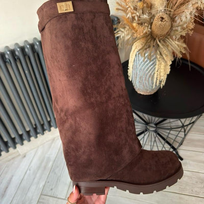 Women's Fold-Over Knee-High Shark Boots – view 2