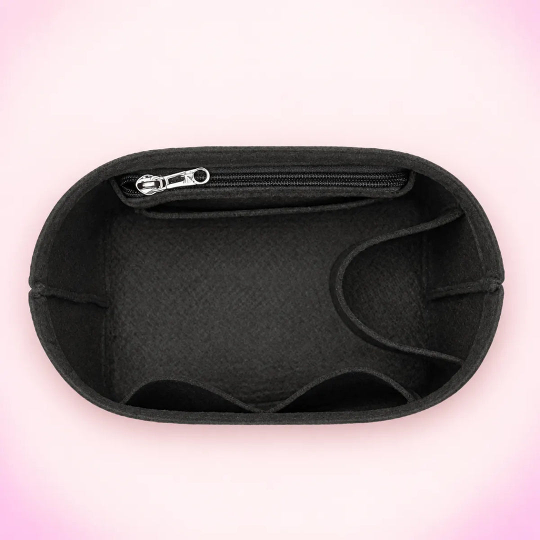 Black Mirieth Organised Bag Insert with divided interior compartments