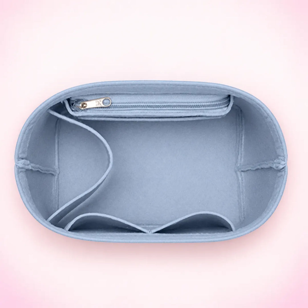 Blue Mirieth Organised Bag Insert with divided interior compartments